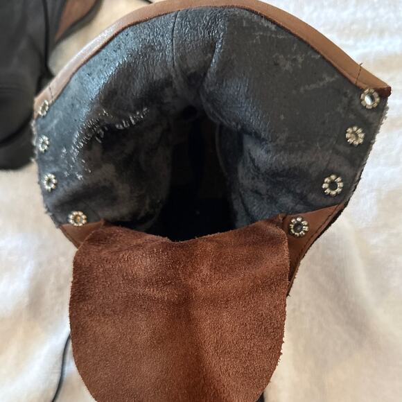 Vintage 90's Laredo Two-Tone Leather Kiltie Roper Western Lace Up Boots Sz 6 USA - Picture 6 of 9